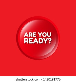 red banner - are you ready? - label,sticker,tag 