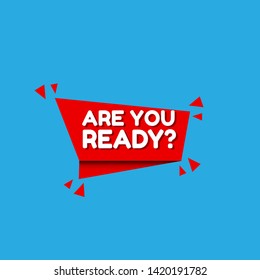 red banner - are you ready? - label,sticker,tag 