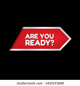 red banner - are you ready? - label,sticker,tag 