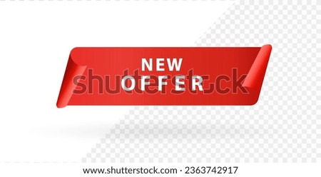 Red banners . New offer vector design template. Banner sale tag. Market special offer discount label