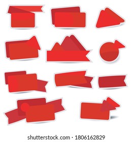 red banners set beautiful blank decoration