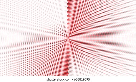 red banners set of circles, spheres in halftone style with gradient