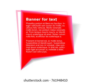 Red Banners for text design with communication bubbles border, isolated on white background. Vector abstract illustration of Eps 10. Theme black friday, big sales, to edit connection of messages