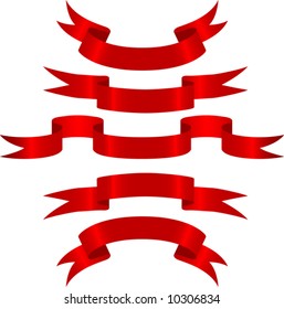 Red Banners. vector illustration
