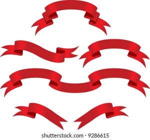 Red Banners. vector illustration