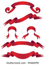 Red banners.Vector illustration