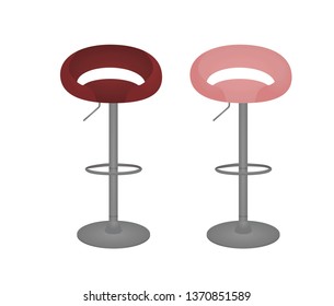 Red bar chair. vector illustration