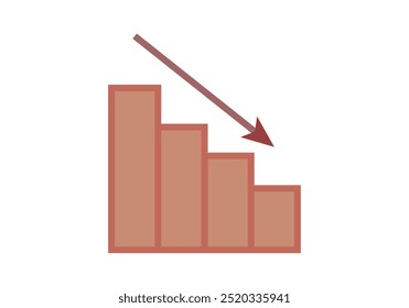 Gráfico de barras rojas en crisis