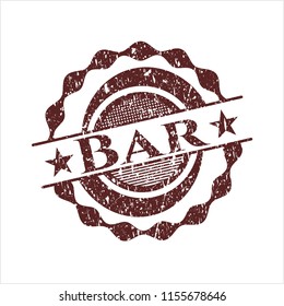 Red Bar distressed rubber stamp