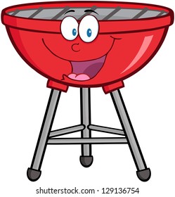 Red Barbecue Cartoon Mascot Character