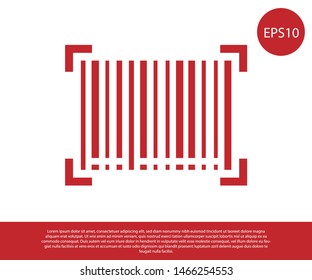 Red Barcode icon isolated on white background.  Vector Illustration