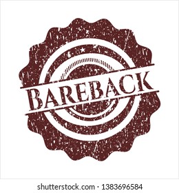 Red Bareback distressed rubber stamp with grunge texture