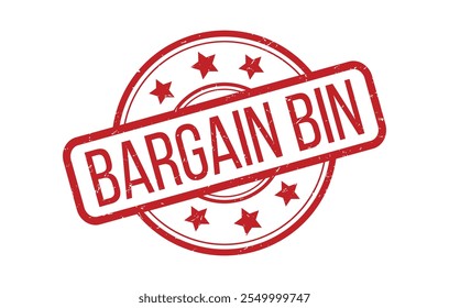 Vermelho BARGAIN BIN Borracha Carimbo Vetor ilustração isolado no fundo branco