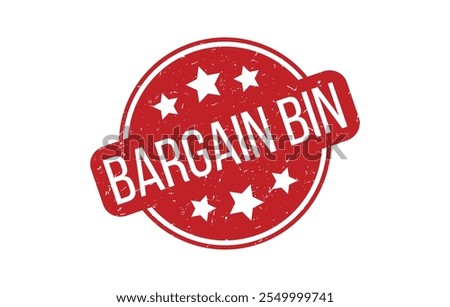 Red BARGAIN BIN Rubber Stamp Seal Vector illustration isolated on white background