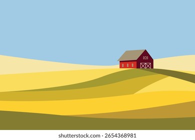 Red barn in the countryside