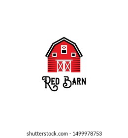 Red Barn Logo Icon Vector.