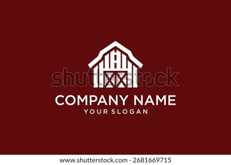 Red Barn Logo Template. Farm Vector Design. Building Illustration
