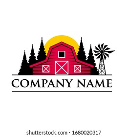 Red Barn Logo Vector Template