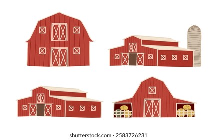 Red Barn, un conjunto de ilustraciones dibujadas a mano.