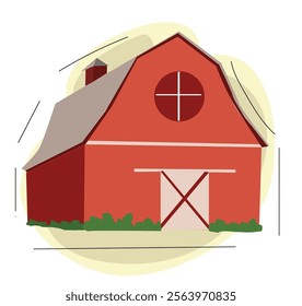 Red Barn, Traditional American Agricultural Rural Building 