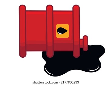Barril rojo de aceite en un vector aislado en blanco