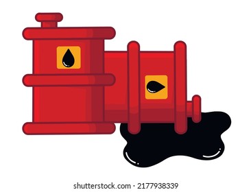 Barril rojo de aceite en un vector aislado en blanco
