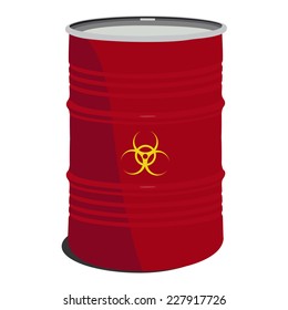 Red barrel toxic, radioactive, container, danger, toxic barrel