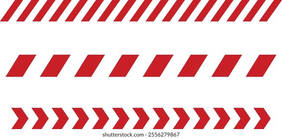 Red barrier icon set. Checkpoint, Restricted entry, closed access, private parking for official transport, paid, car park, document check. Vector collection isolated on transparent.