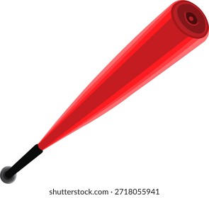 Ilustración roja del bate de béisbol aislada en el fondo blanco.
