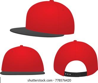 Red baseball cap. grey visor. vector illustration
