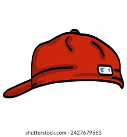 Gorra de béisbol roja Sombrero Vector de ilustración