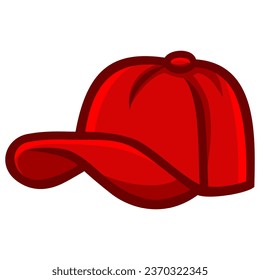 Red Baseball Cap Illustration Vector Icon