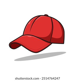 Red baseball cap isolated on white background vector illustration