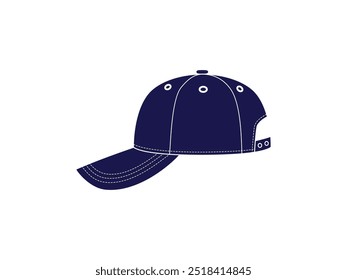 Red baseball cap mockup, Cutout fashion cap isolated on white background