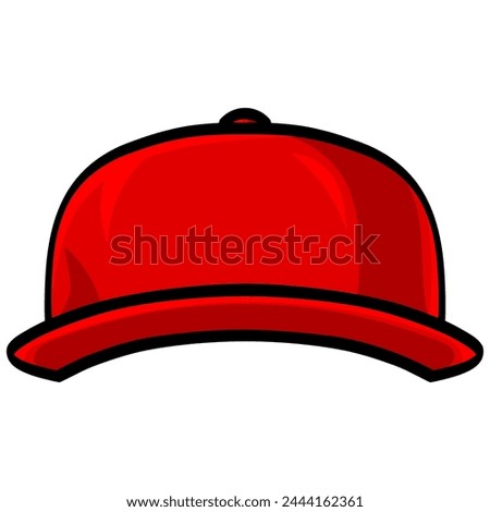 Red Baseball Cap Snapback Red Hat Drawing Vector Illustration