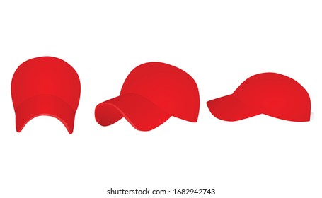 Red baseball cap. vector illustration