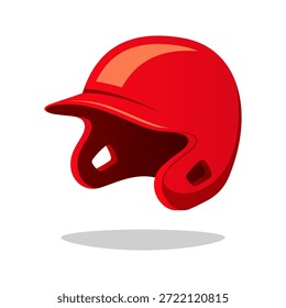 Vector rojo del casco de béisbol aislado en el fondo blanco