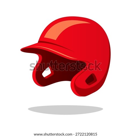 Red baseball helmet vector isolated on white background