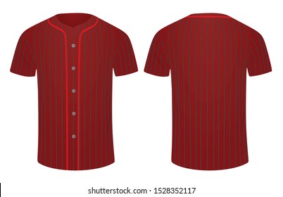 Red  baseball shirt. vector illustration