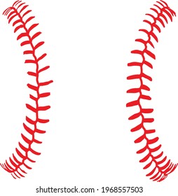 Red baseball or softball ball laces 