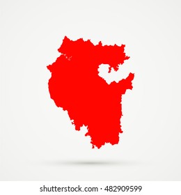 Red Bashkortostan Map Illustration