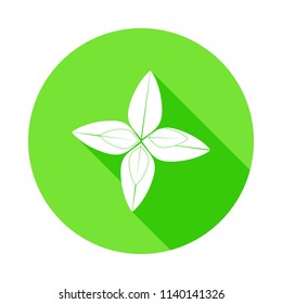red basil icon in Flat long shadow style on white background