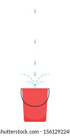 Red basin vector. basin on white background. water drop vector.