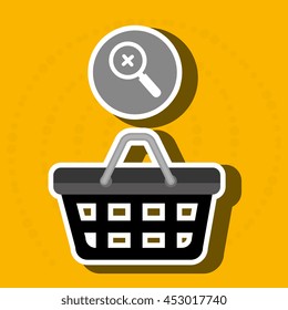 red basket and search isolated icon design, vector illustration  graphic 