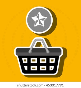 red basket and star isolated icon design, vector illustration  graphic 