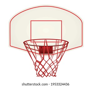 Red basketball basket. vector illustration
