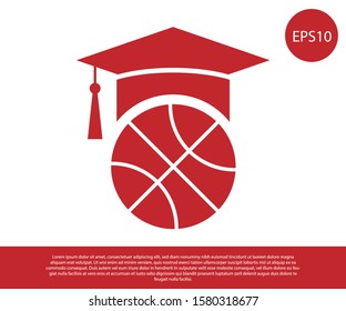 Red Basketball training icon isolated on white background.  Vector Illustration