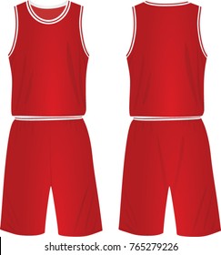 Red basketball uniform. vector illustration