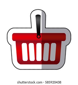 red baskets icon image design, vector illustration