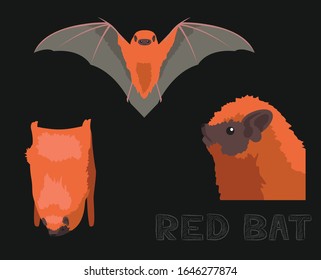 Red Bat Character Cartoon Illustration